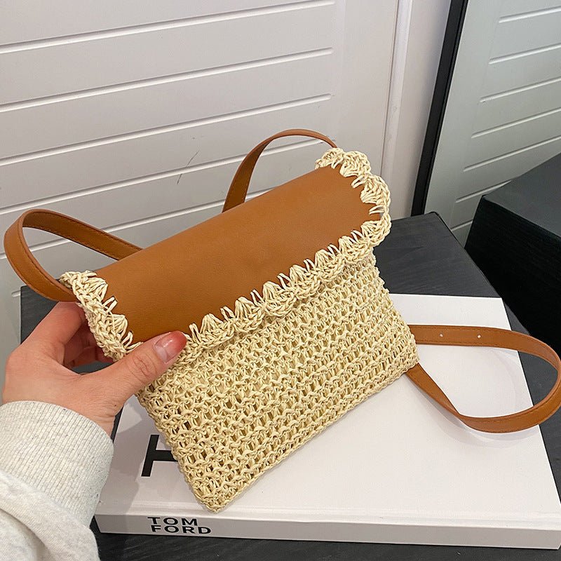 Sac à bandoulière de plage assorti en paille style Mori pour femme - KaoKao
