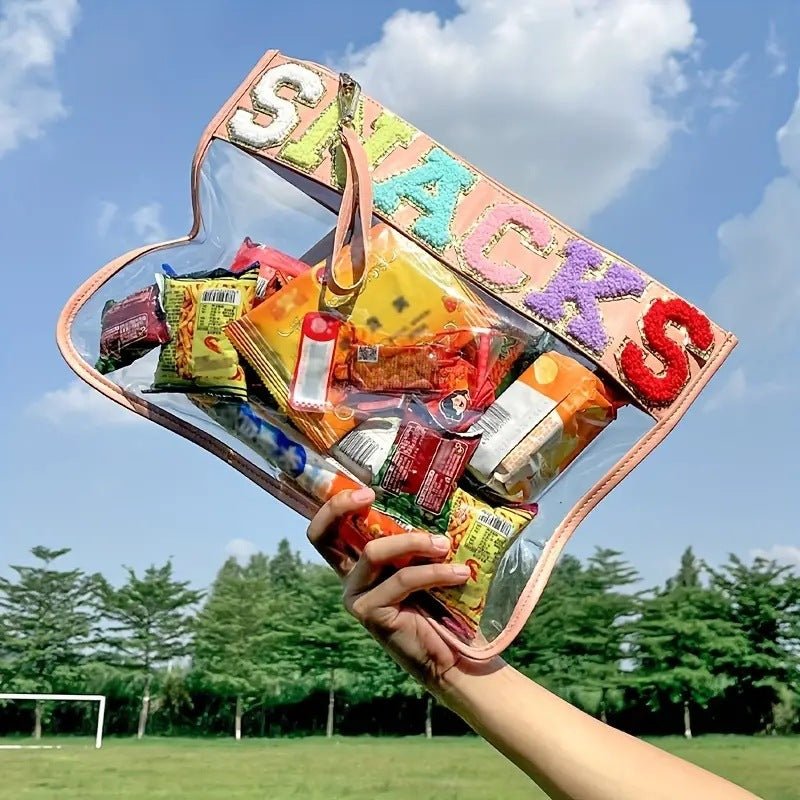 Sac de rangement transparent en PVC avec fermeture éclair et broderie de lettres - KaoKao