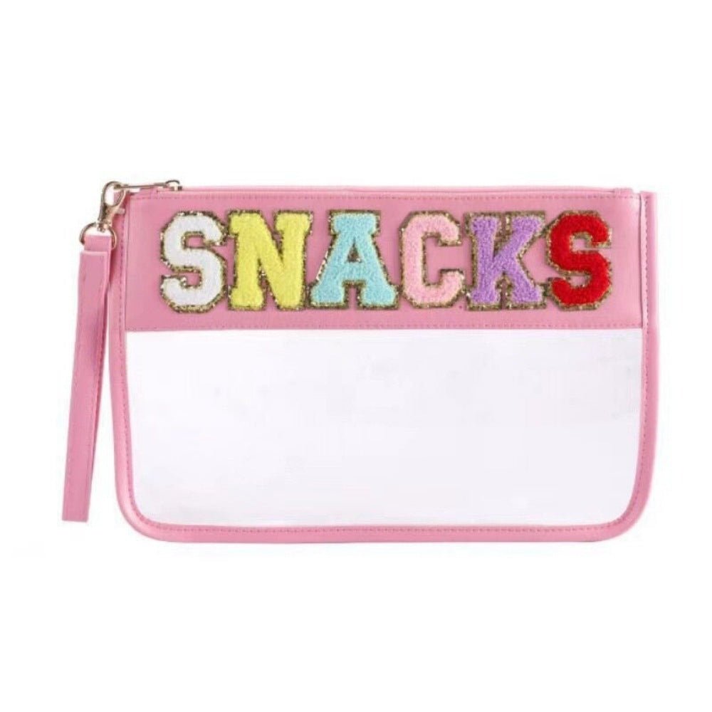 Sac de rangement transparent en PVC avec fermeture éclair et broderie de lettres - KaoKao