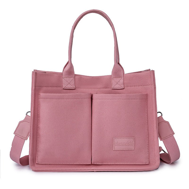 Sac fourre - tout en toile décontracté pour femme, sac à bandoulière, sac de maman, grande capacité, messager, multi - poches, sac à main chic et réutilisable - KaoKao