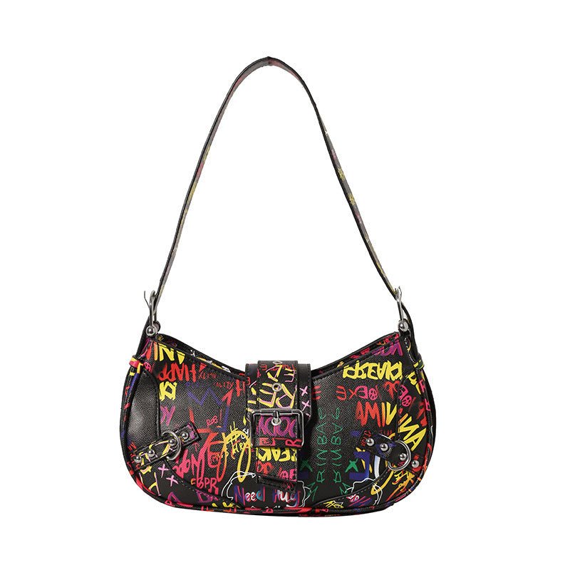Sac messager à bandoulière tendance avec lettres sous les bras - KaoKao