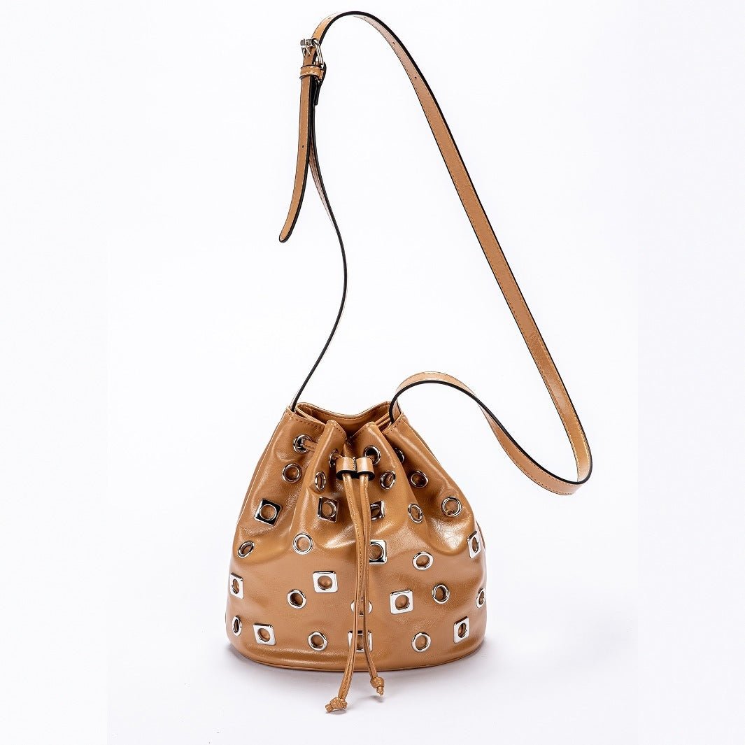 Sac seau à rivets en daim Sac à bandoulière creux - KaoKao