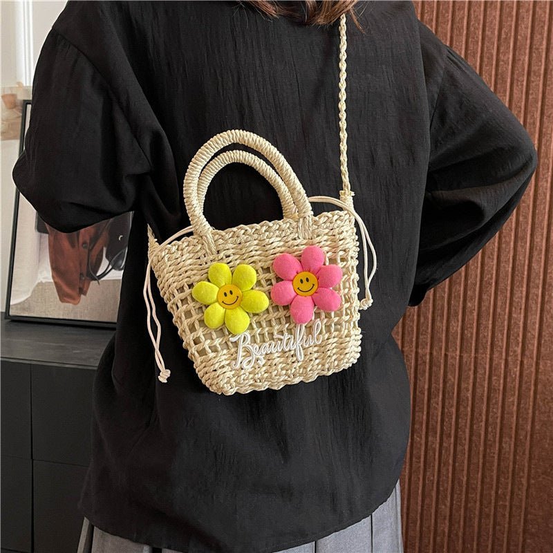 Sac tissé d'été, sac de plage creux polyvalent à bandoulière - KaoKao
