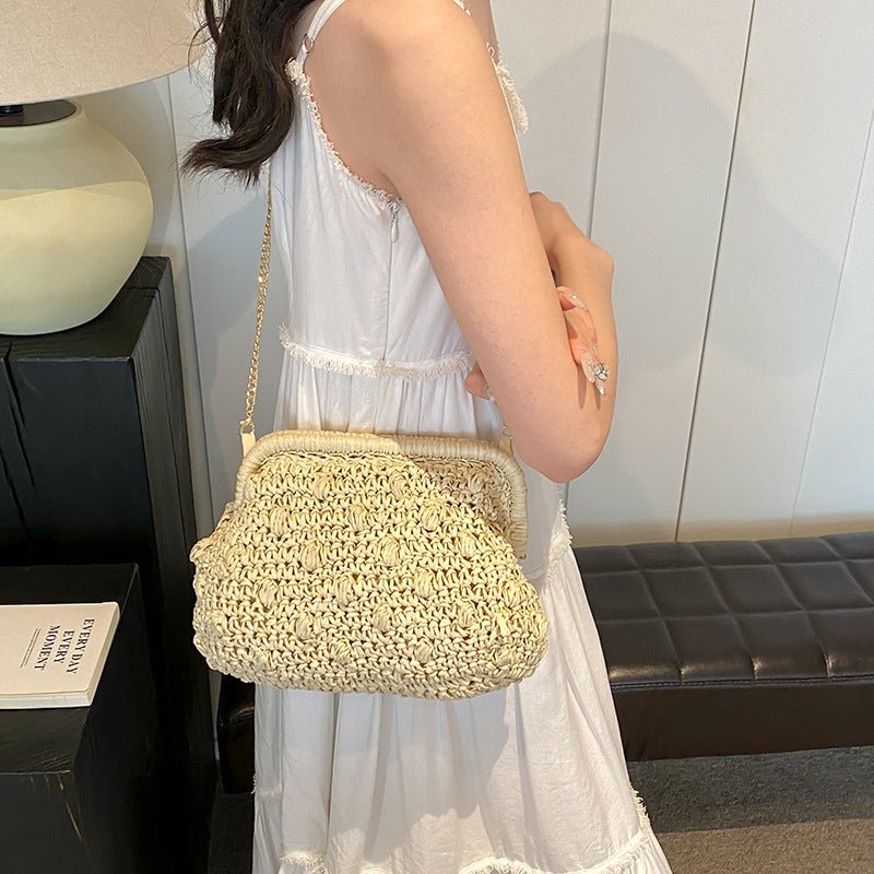 Sac tissé tendance à une épaule, sac de plage ajouré - KaoKao