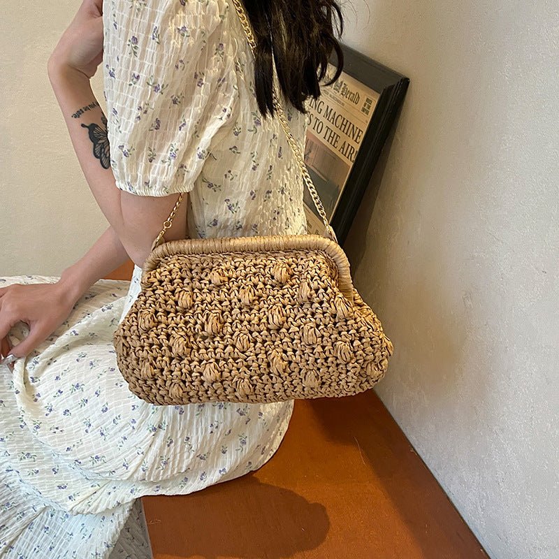 Sac tissé tendance à une épaule, sac de plage ajouré - KaoKao