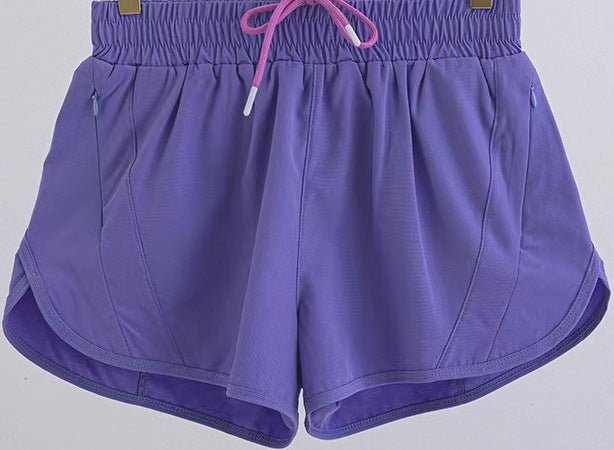 Short de sport d'été avec poches zippées, respirant, ample, anti - exposition, pour course à pied, fitness, vêtements pour femmes - KaoKao