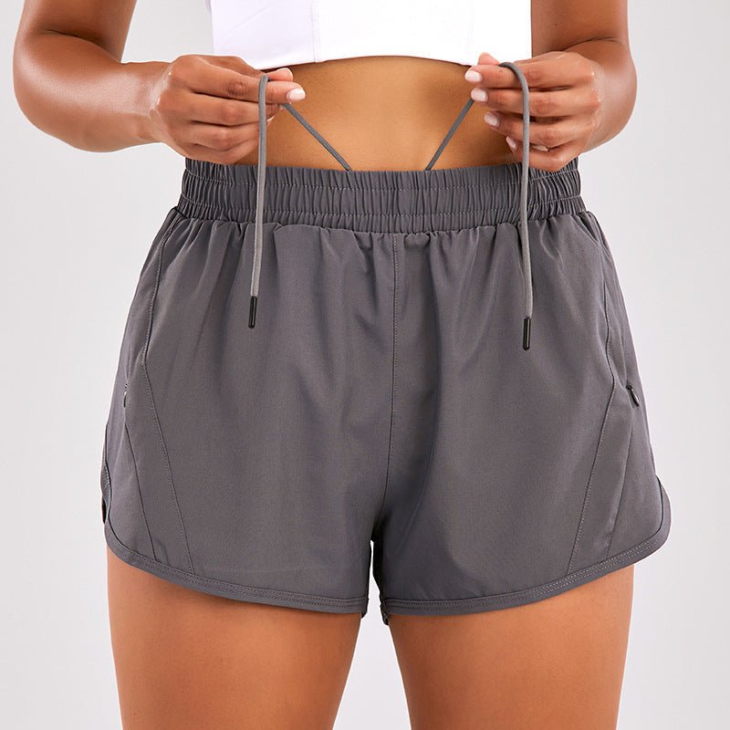 Short de sport d'été avec poches zippées, respirant, ample, anti - exposition, pour course à pied, fitness, vêtements pour femmes - KaoKao