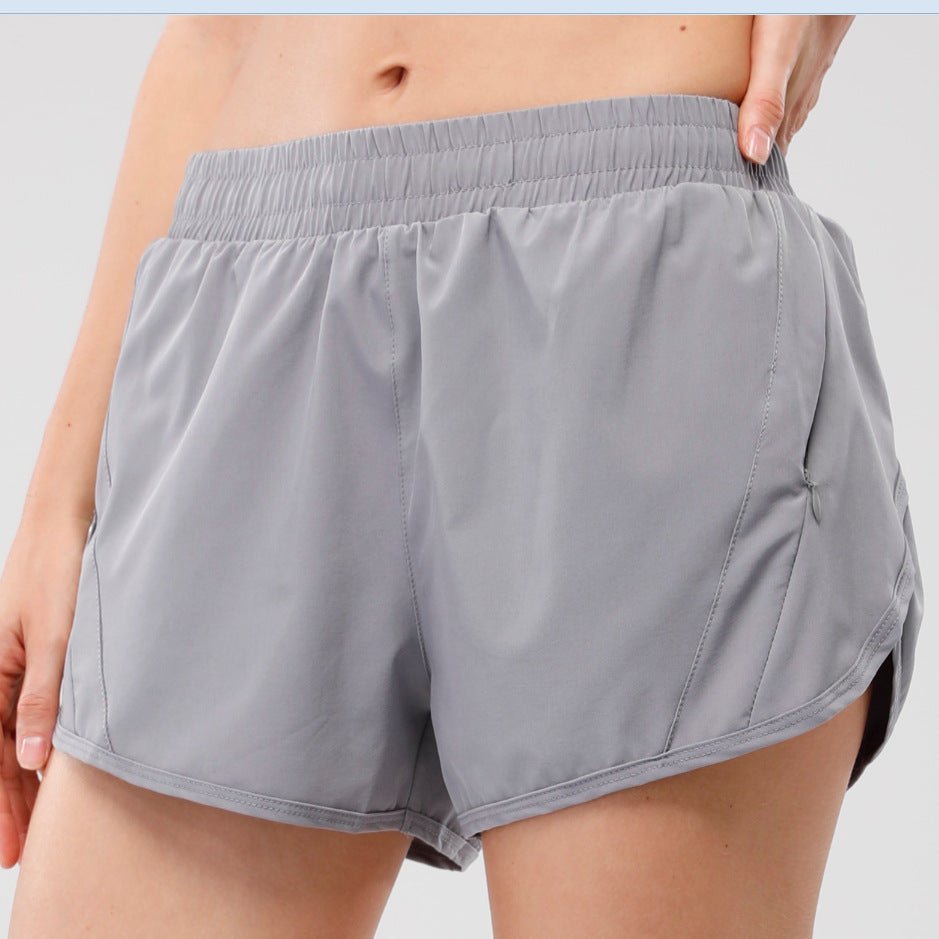 Short de sport d'été avec poches zippées, respirant, ample, anti - exposition, pour course à pied, fitness, vêtements pour femmes - KaoKao