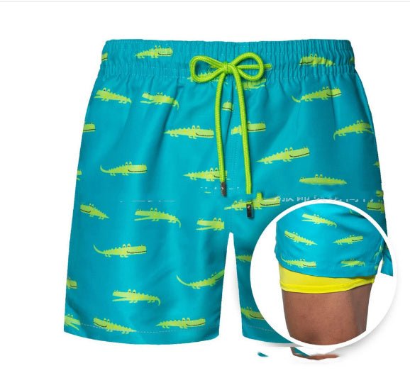 Shorts européens et américains Pantalons de plage pour hommes Pantalons de sport Shorts doubles imprimés - KaoKao