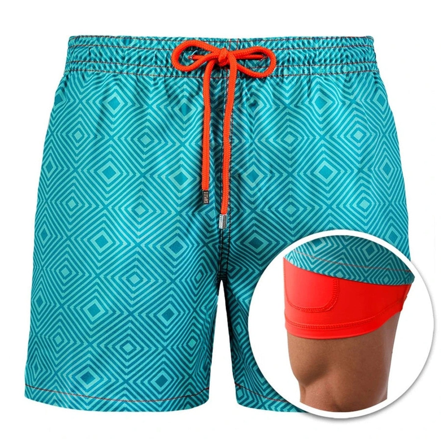 Shorts européens et américains Pantalons de plage pour hommes Pantalons de sport Shorts doubles imprimés - KaoKao