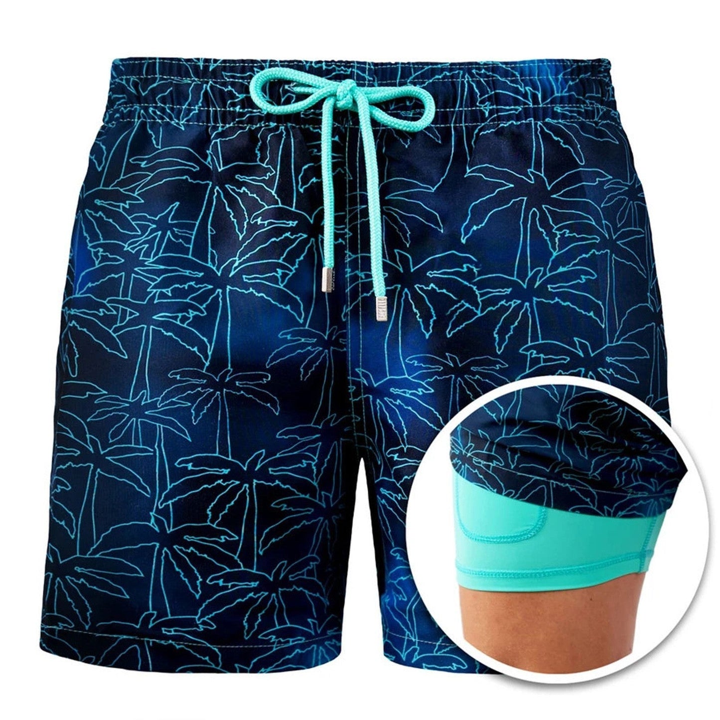 Shorts européens et américains Pantalons de plage pour hommes Pantalons de sport Shorts doubles imprimés - KaoKao