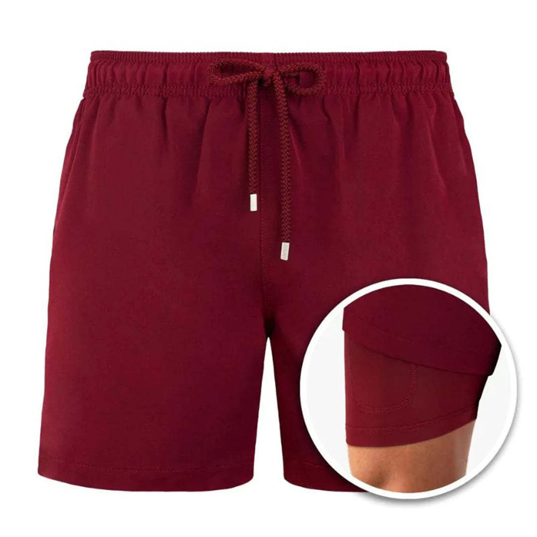 Shorts européens et américains Pantalons de plage pour hommes Pantalons de sport Shorts doubles imprimés - KaoKao