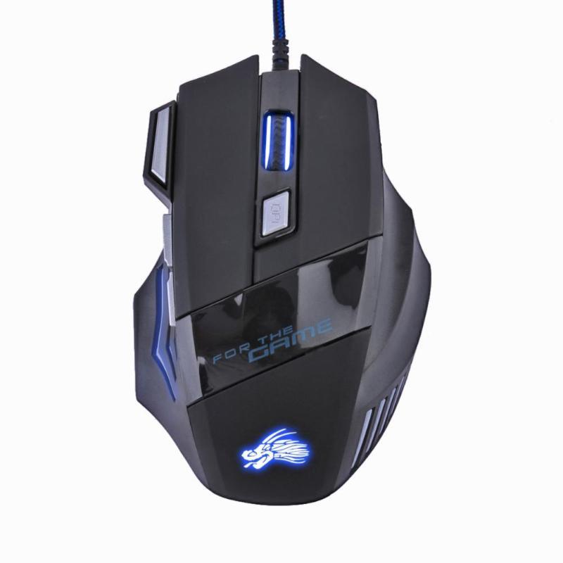 Souris de jeu filaire 5500 DPI 7 couleurs LED rétroéclairage souris optique Gamer USB 7 boutons PC Gamer ordinateur portable souris de bureau - KaoKao