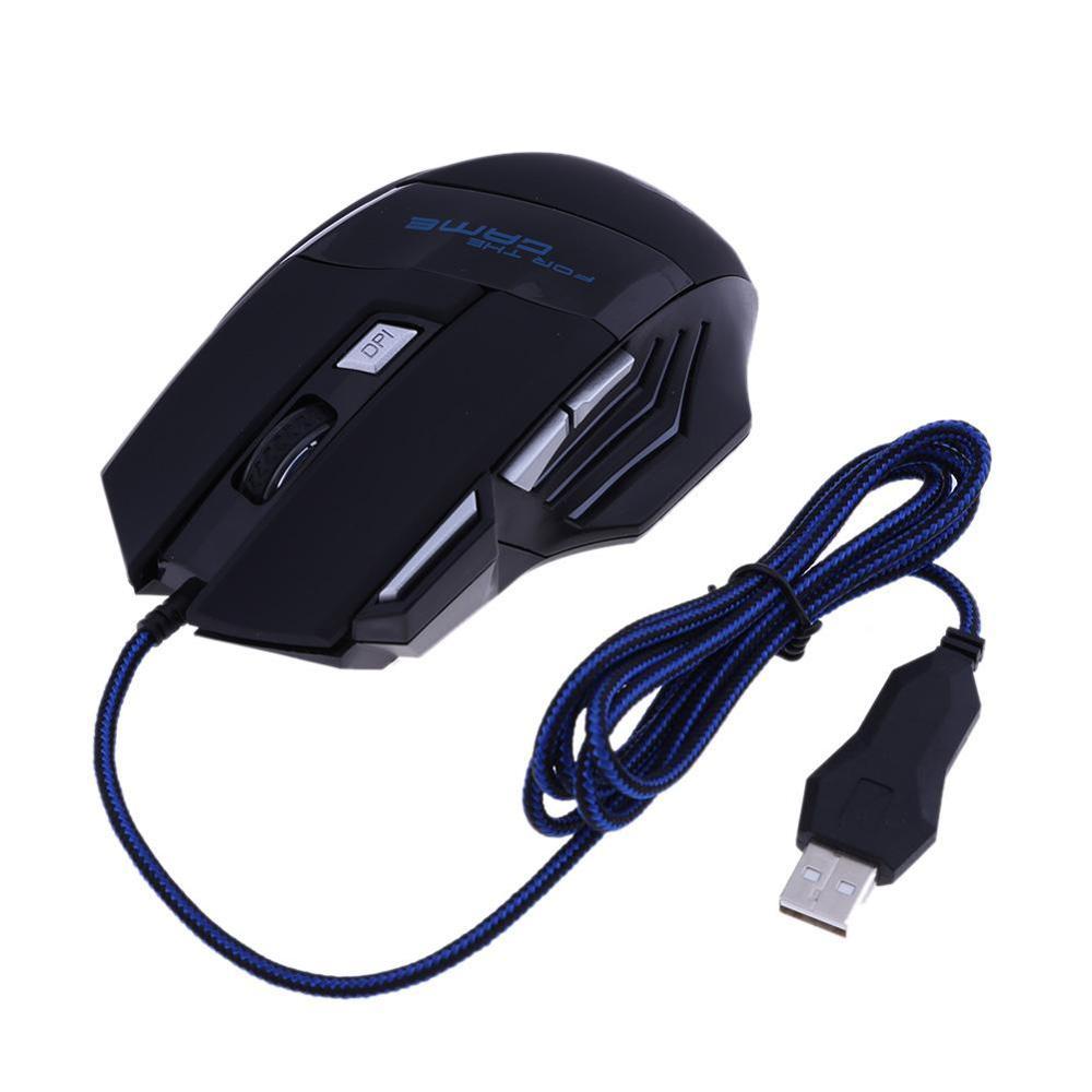 Souris de jeu filaire 5500 DPI 7 couleurs LED rétroéclairage souris optique Gamer USB 7 boutons PC Gamer ordinateur portable souris de bureau - KaoKao