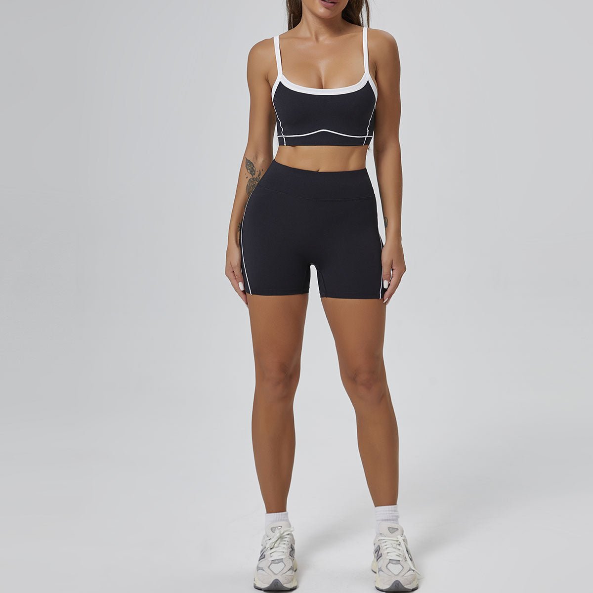 Soutien - gorge de sport à haute élasticité et couleur contrastée, sensation chair, bretelles, combinaison de yoga et de fitness - KaoKao