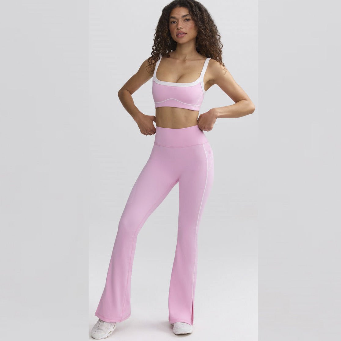 Soutien - gorge de sport à haute élasticité et couleur contrastée, sensation chair, bretelles, combinaison de yoga et de fitness - KaoKao
