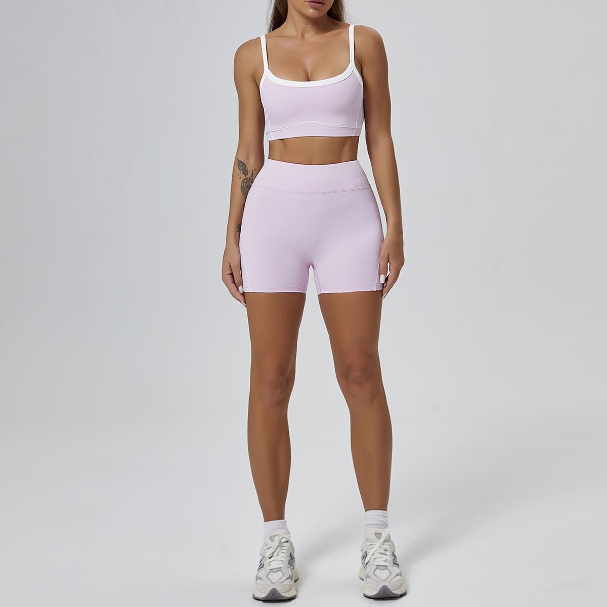 Soutien - gorge de sport à haute élasticité et couleur contrastée, sensation chair, bretelles, combinaison de yoga et de fitness - KaoKao