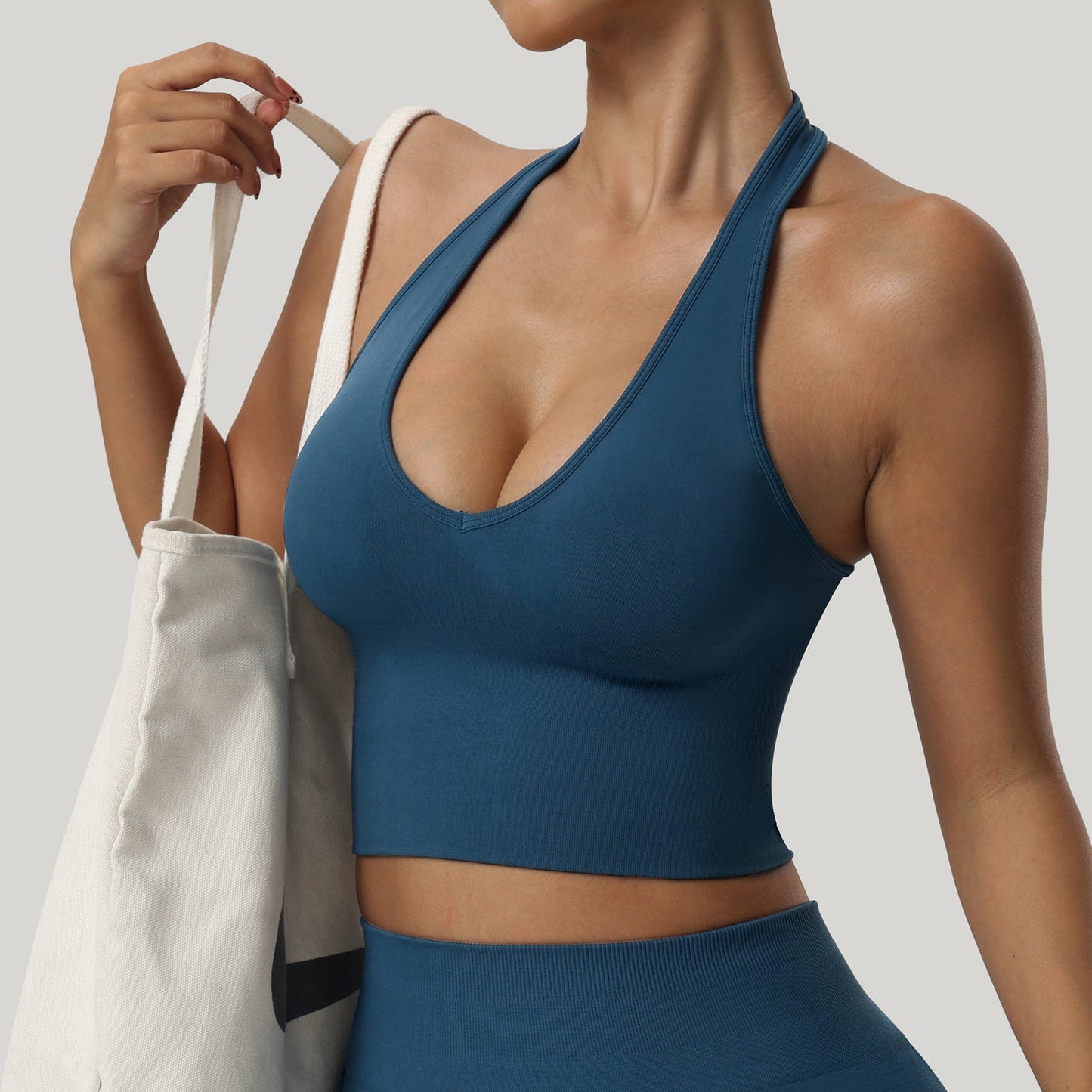 Soutien - gorge de yoga court dos nu pour femme, sans coutures, idéal pour le fitness et le sport - KaoKao