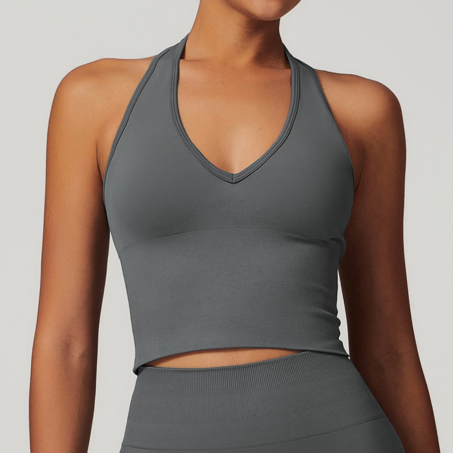 Soutien - gorge de yoga court dos nu pour femme, sans coutures, idéal pour le fitness et le sport - KaoKao