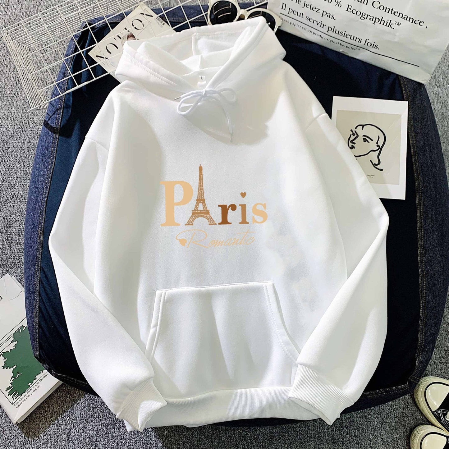 Sweat à capuche imprimé lettre pour couple - KaoKao