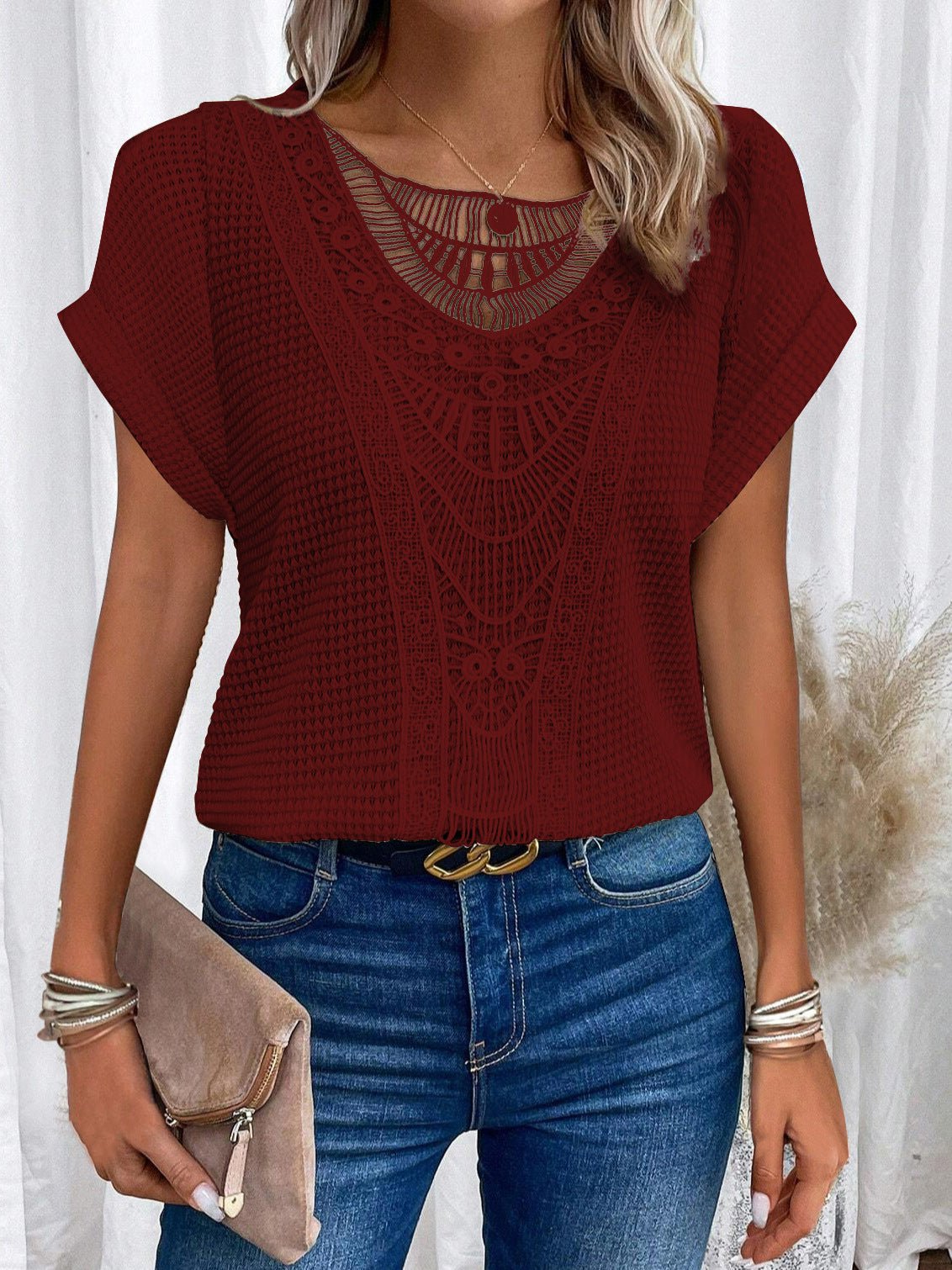 T-shirt d'été à manches courtes pour femme - KaoKao