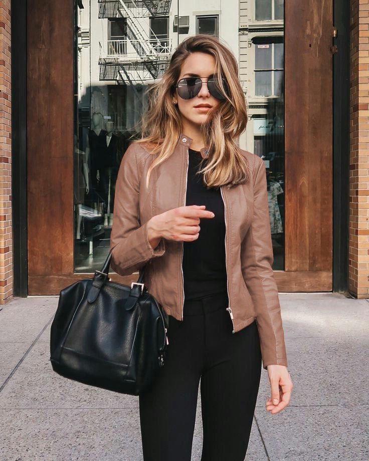Veste de costume en cuir PU pour femme, nouvelle collection automne - hiver - KaoKao