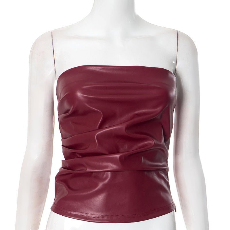 Vêtements de mode pour femmes Débardeur en cuir - KaoKao