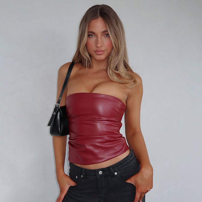 Vêtements de mode pour femmes Débardeur en cuir - KaoKao