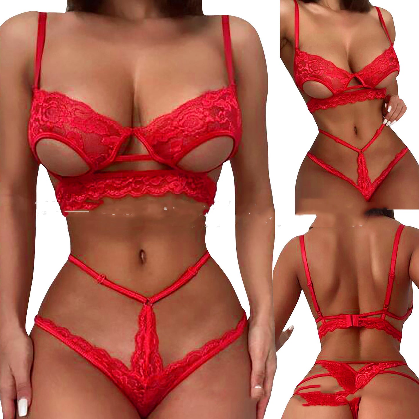 Lingerie sexy grande taille pour femme avec bouton sur le devant