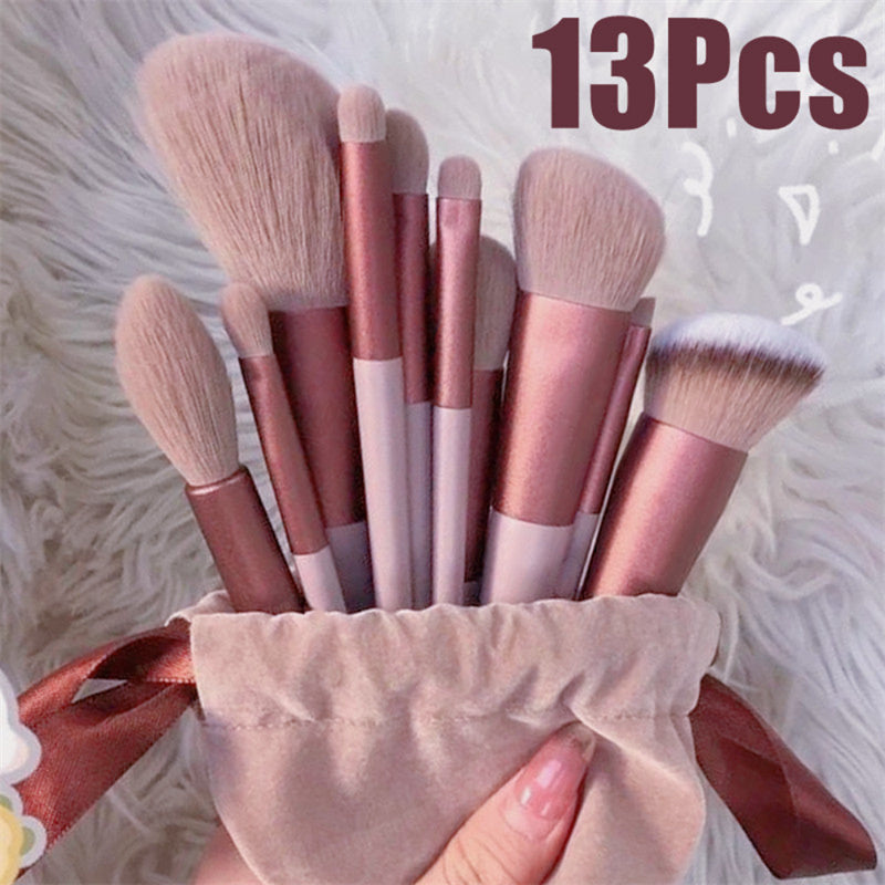 Ensemble de 13 pinceaux de maquillage, pinceau correcteur, pinceau à blush, pinceau à poudre, pinceau pour ombre à paupières, pinceau illuminateur, pinceau fond de teint, outils de beauté cosmétiques.