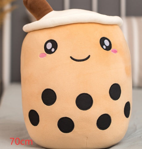 Jouet en peluche de tasse de thé au lait à la fraise, boisson en peluche douce, coussin de thé à bulles, cadeau pour enfants.