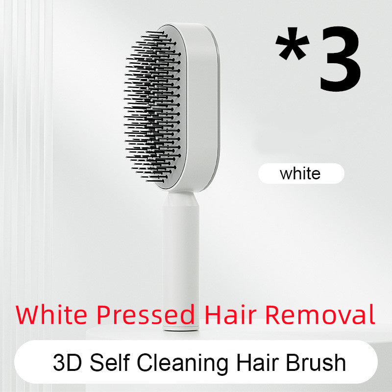 Self-cleaning hair brush for women, scalp massage brush with anti-hair loss airbag and one-touch cleaning, anti-static brush.