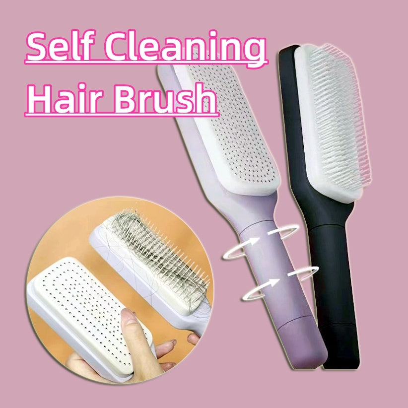 Brosse à cheveux autonettoyante 4 en 1, nouveau peigne de massage antistatique autonettoyant, brosse à cheveux autonettoyante rotative et évolutive