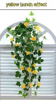 Plante artificielle Morning Glory en rotin pour décoration murale