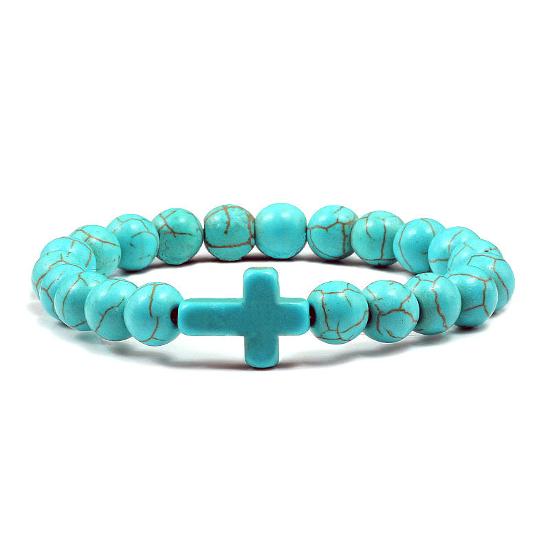 Bracelet Croix Bleu Turquoise