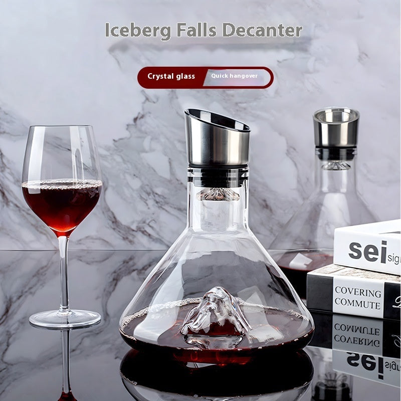 Carafe à vin en forme de cascade Iceberg à vendre, distributeur de vin en verre cristal transparent sans plomb créatif, carafes rapides pour bar