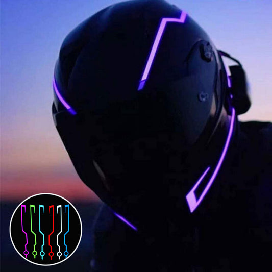 Kit de bande LED réfléchissante pour casque de moto, durable, avec signal lumineux clignotant, film de lumière froide.