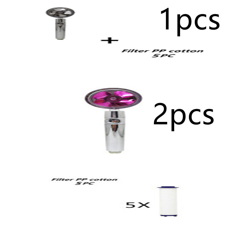 Pommeau de douche à hélice avec bouton d'arrêt et filtre en coton Buse de douche à main haute pression turbocompressée