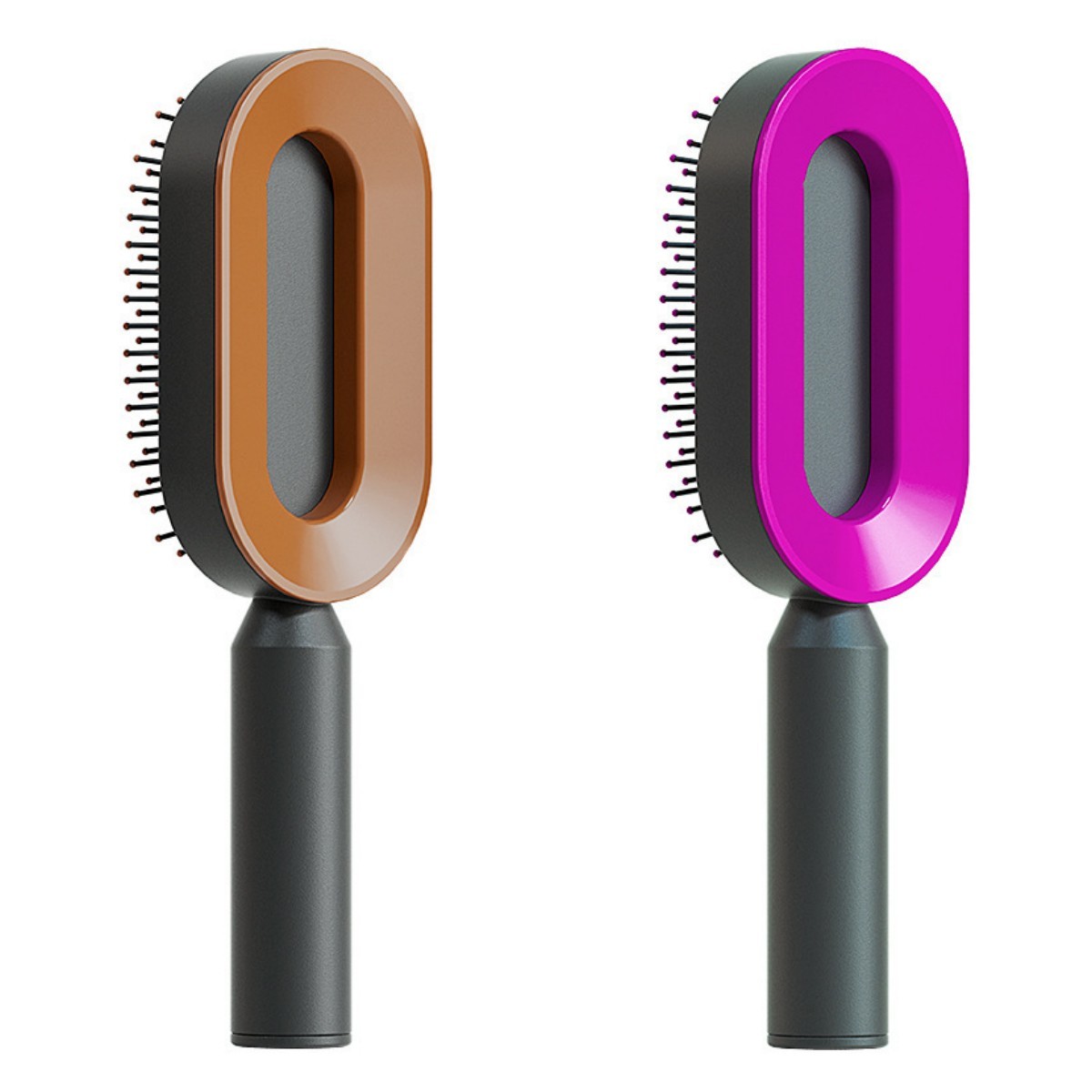 Brosse à cheveux auto-nettoyante pour femmes, brosse de massage du cuir chevelu avec airbag anti-perte de cheveux et nettoyage à une touche, brosse anti-statique.