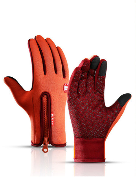 Gants d'hiver pour écran tactile, gants de sport imperméables pour moto et glisse avec polaire