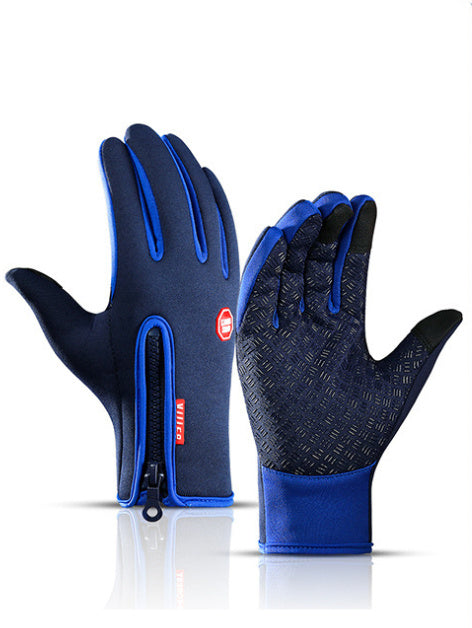 Gants d'hiver pour écran tactile, gants de sport imperméables pour moto et glisse avec polaire