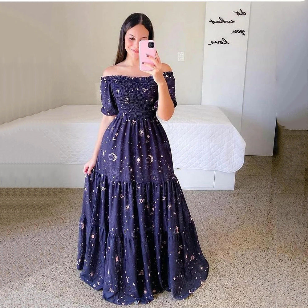 Robe longue à fleurs décolletée pour femmes