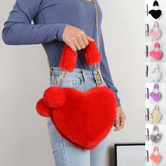 Sacs d'amour en peluche douce pour femmes, sac de fête de la Saint-Valentin.