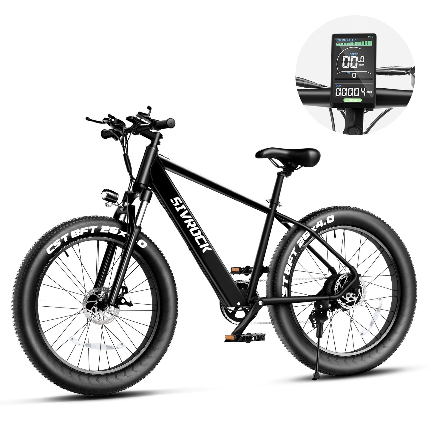 Vélo électrique professionnel pour adultes, vélo de montagne électrique à pneus larges de 26 x 4,0 pouces, moteur de 1000W, 48V 15Ah, conçu pour les randonnées, les excursions et les trajets quotidiens, certifié UL et GCC.