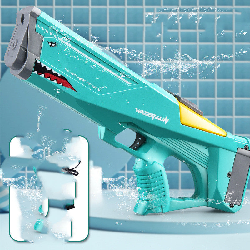 Jouets de pistolet à eau électrique automatique requin haute pression pour l'extérieur, jouet d'été pour la plage, bataille d'eau pour enfants, fête à la piscine, jouet aquatique.