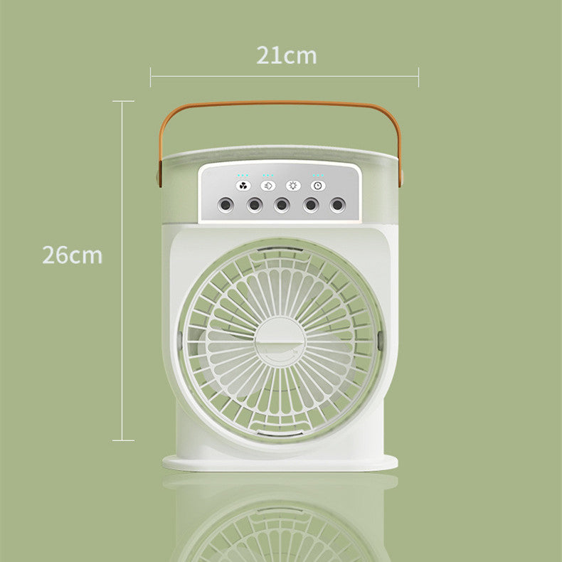 Ventilateur de climatisation portable USB avec 5 pulvérisations, lumière de 7 couleurs, réservoir d'eau de 600ML, brumisateur, refroidisseur d'air, humidificateurs.