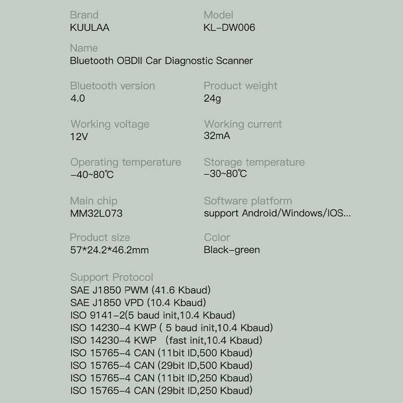 Détecteur de défauts OBD Auto Bluetooth