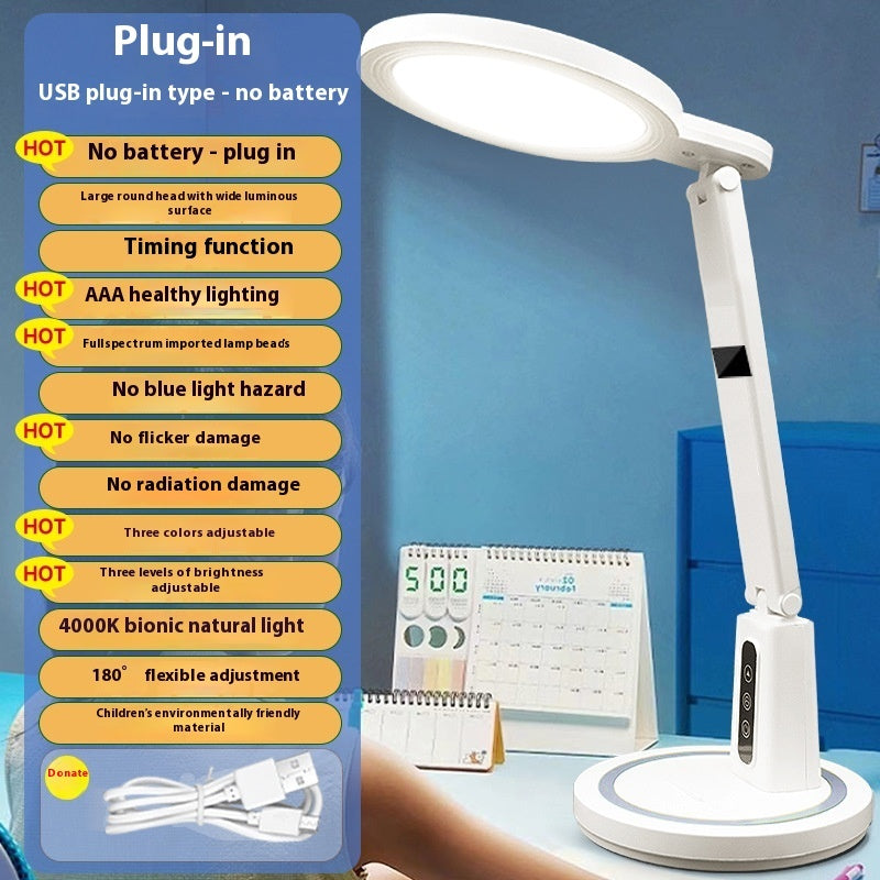 Apprentissage de la protection oculaire, lampe de table multifonctionnelle pour dortoir avec batterie à ultra-longue durée de vie.