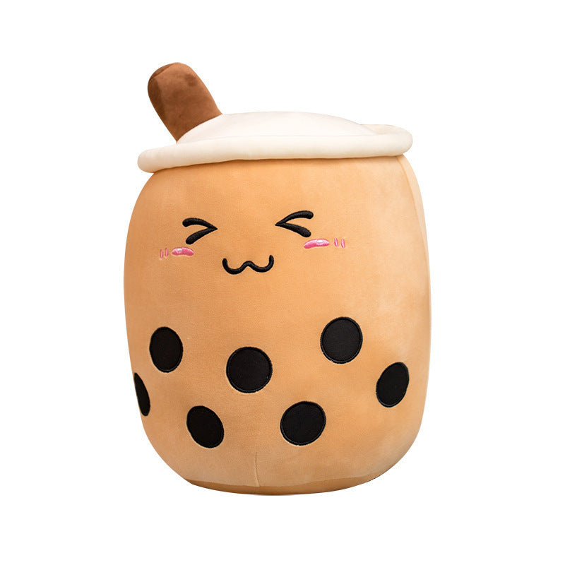 Jouet en peluche de tasse de thé au lait à la fraise, boisson en peluche douce, coussin de thé à bulles, cadeau pour enfants.