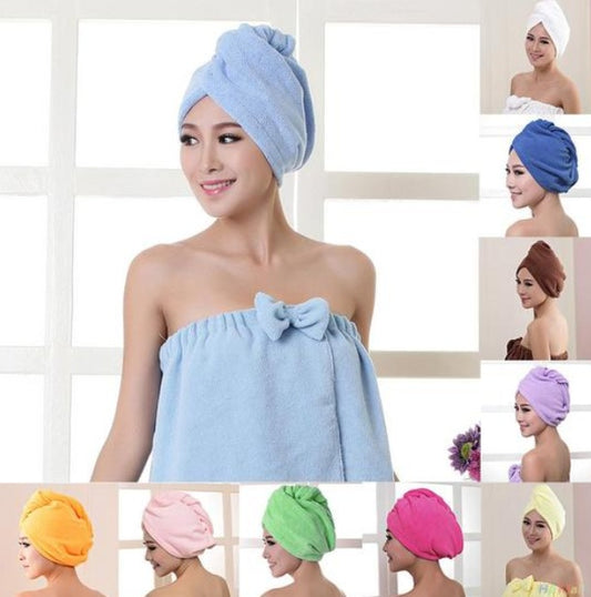 Bonnet de sèche-cheveux pour femme, serviette absorbante pour cheveux secs